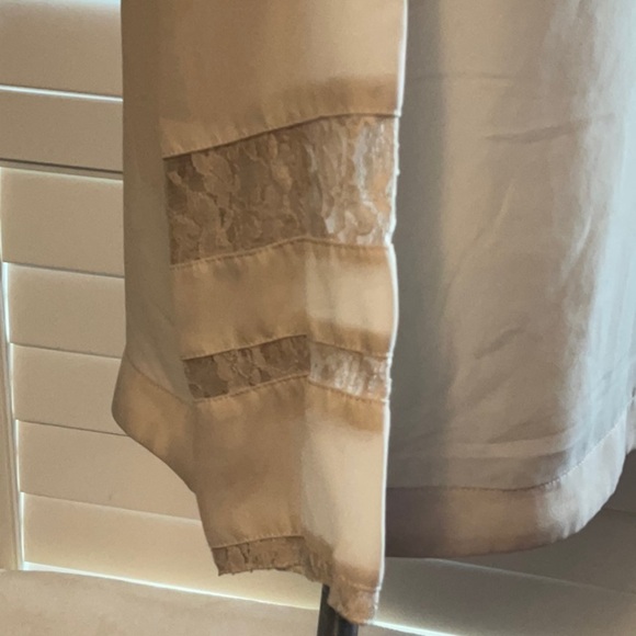 New York & Company Cream Blouse with Lace Accents - Picture 7 of 11